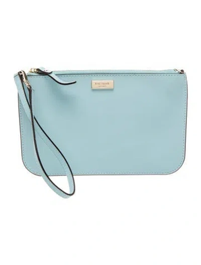 Pre-owned Kate Spade Saffiano Leather Portfolio In Blue