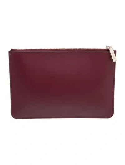 Pre-owned Kate Spade Saffiano Leather Portfolio In Burgundy