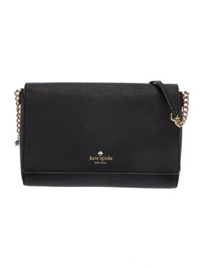 Pre-owned Kate Spade Saffiano Leather Shoulder Bag In Black