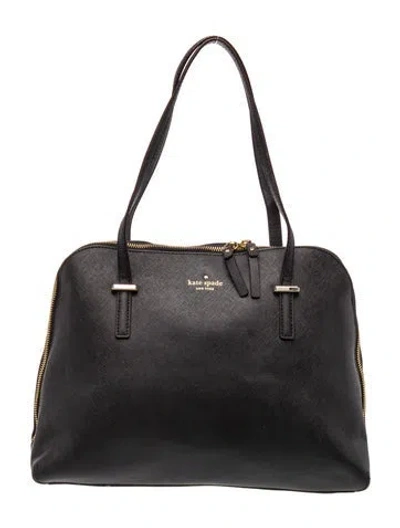 Pre-owned Kate Spade Saffiano Leather Shoulder Bag In Black