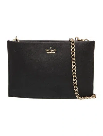 Pre-owned Kate Spade Saffiano Leather Shoulder Bag In Black