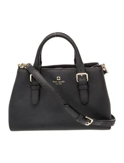 Pre-owned Kate Spade Saffiano Leather Shoulder Bag In Black
