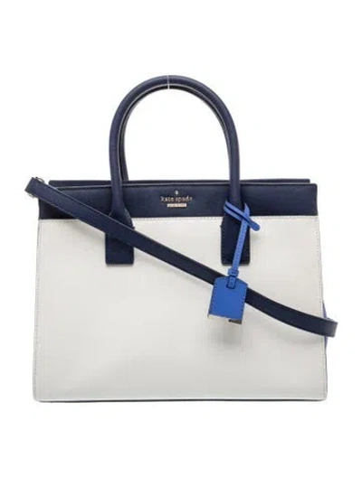 Pre-owned Kate Spade Saffiano Leather Shoulder Bag In Blue