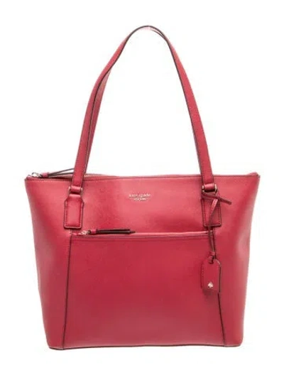 Pre-owned Kate Spade Saffiano Leather Shoulder Bag In Burgundy