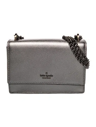 Pre-owned Kate Spade Saffiano Leather Shoulder Bag In Gray