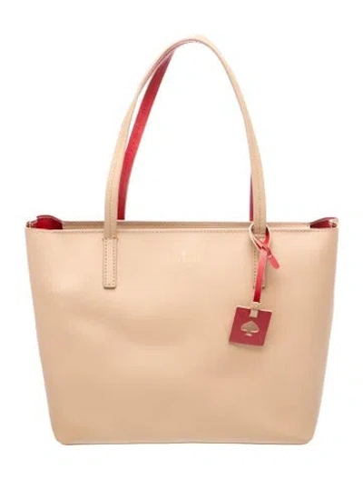 Pre-owned Kate Spade Saffiano Leather Shoulder Bag In Neutrals