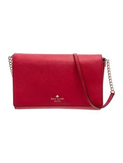 Pre-owned Kate Spade Saffiano Leather Shoulder Bag In Red