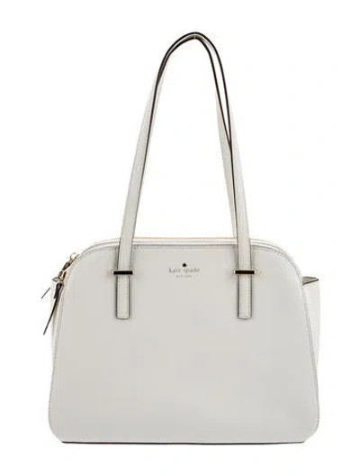 Pre-owned Kate Spade Saffiano Leather Shoulder Bag In White