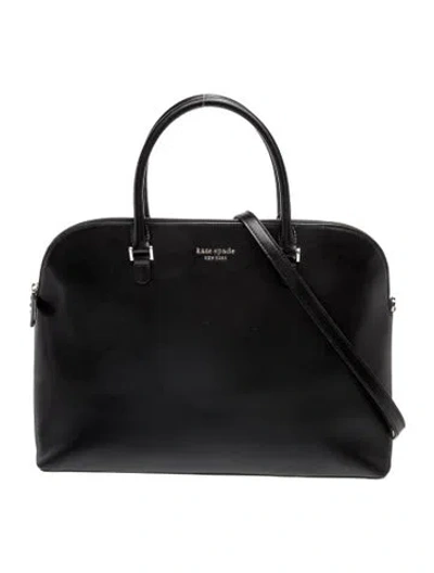 Pre-owned Kate Spade Saffiano Leather Top Handle Bag In Black