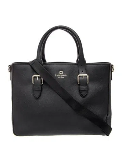 Pre-owned Kate Spade Saffiano Leather Top Handle Bag In Black