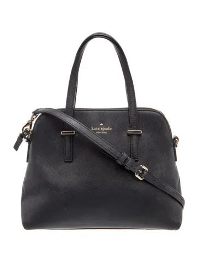 Pre-owned Kate Spade Saffiano Leather Top Handle Bag In Black