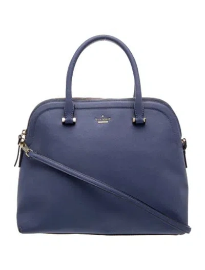 Pre-owned Kate Spade Saffiano Leather Top Handle Bag In Blue