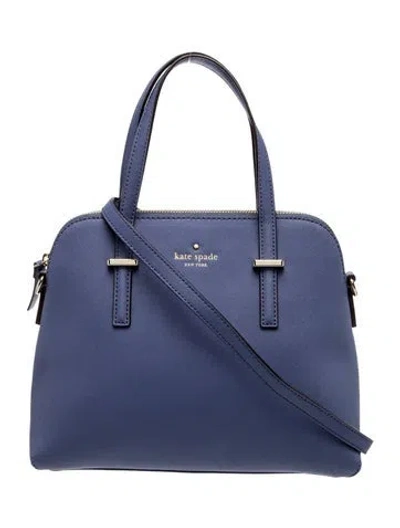 Pre-owned Kate Spade Saffiano Leather Top Handle Bag In Blue