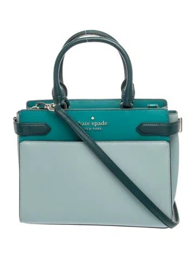 Pre-owned Kate Spade Saffiano Leather Top Handle Bag In Blue