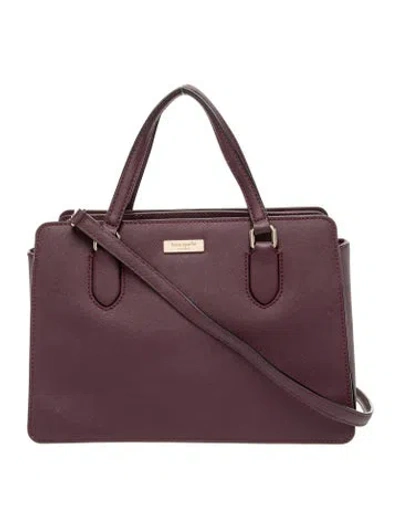 Pre-owned Kate Spade Saffiano Leather Top Handle Bag In Burgundy