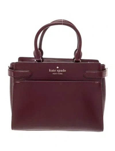 Pre-owned Kate Spade Saffiano Leather Top Handle Bag In Burgundy