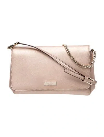Pre-owned Kate Spade Saffiano Leather Top Handle Bag In Gold