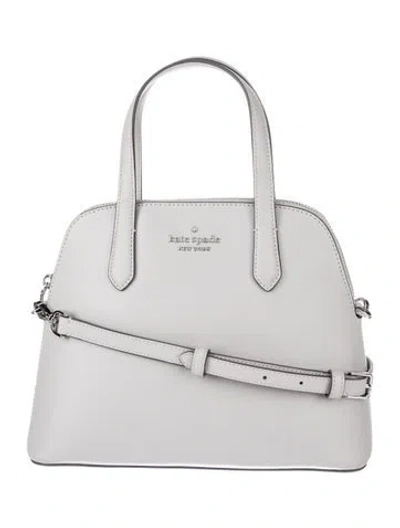 Pre-owned Kate Spade Saffiano Leather Top Handle Bag In Gray