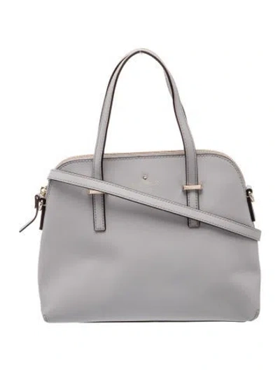 Pre-owned Kate Spade Saffiano Leather Top Handle Bag In Gray