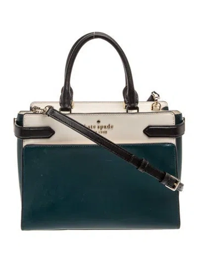 Pre-owned Kate Spade Saffiano Leather Top Handle Bag In Green