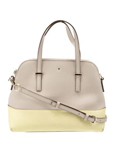 Pre-owned Kate Spade Saffiano Leather Top Handle Bag In Neutral