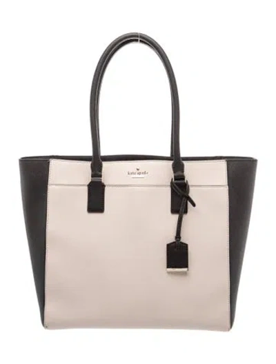 Pre-owned Kate Spade Saffiano Leather Top Handle Bag In Neutral