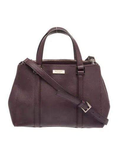 Pre-owned Kate Spade Saffiano Leather Top Handle Bag In Purple