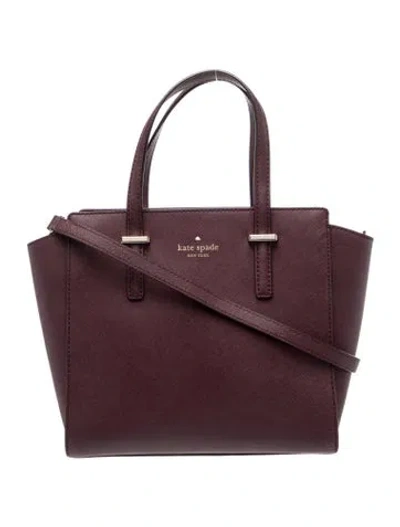 Pre-owned Kate Spade Saffiano Leather Top Handle Bag In Purple