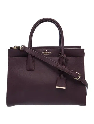 Pre-owned Kate Spade Saffiano Leather Top Handle Bag In Purple