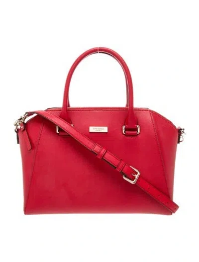 Pre-owned Kate Spade Saffiano Leather Top Handle Bag In Red