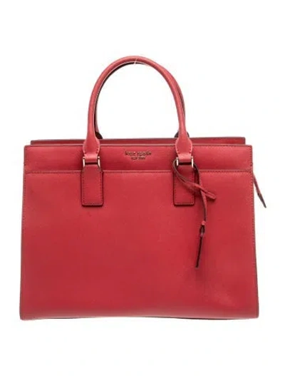 Pre-owned Kate Spade Saffiano Leather Top Handle Bag In Red