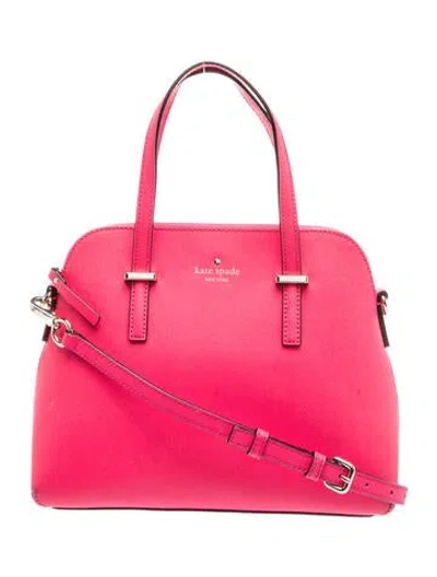 Pre-owned Kate Spade Saffiano Leather Top Handle Bag In Red