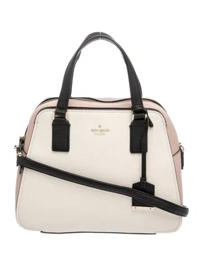 Pre-owned Kate Spade Saffiano Leather Top Handle Bag In White