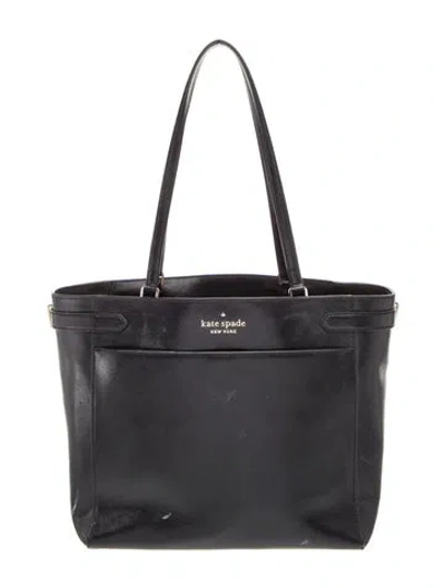 Pre-owned Kate Spade Saffiano Leather Tote In Black