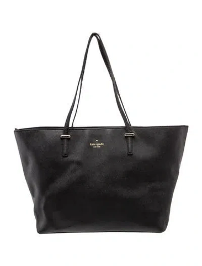 Pre-owned Kate Spade Saffiano Leather Tote In Black