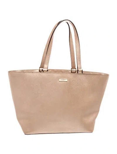 Pre-owned Kate Spade Saffiano Leather Tote In Neutrals
