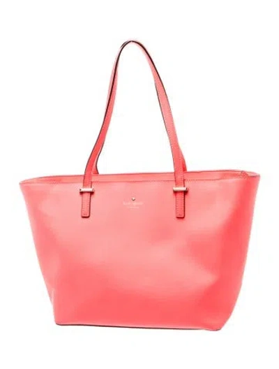 Pre-owned Kate Spade Saffiano Leather Tote In Orange