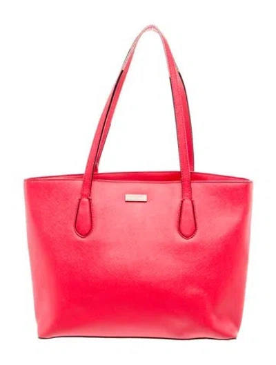 Pre-owned Kate Spade Saffiano Leather Tote In Red