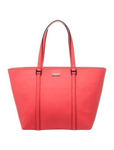 Pre-owned Kate Spade Saffiano Leather Tote In Red