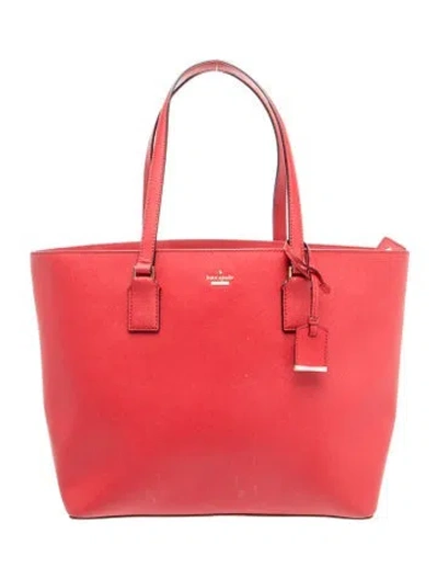 Pre-owned Kate Spade Saffiano Leather Tote In Red