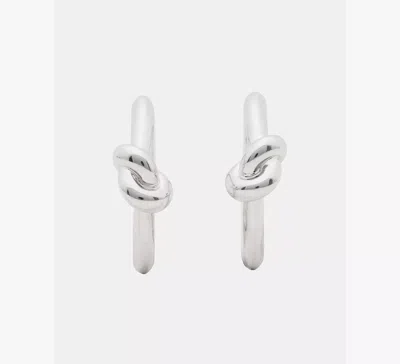Kate Spade Sailor's Knot Huggies In Silver