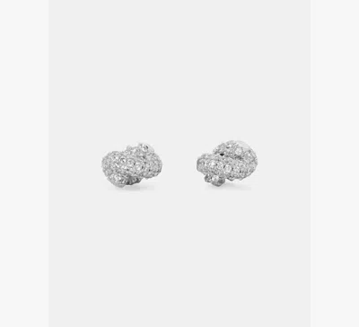 Kate Spade Sailor's Knot Pave Studs In Silver