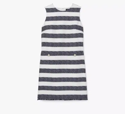 Kate Spade Sailor Stripe Tweed Shift Dress In Planetary Navy/cream