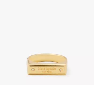 Kate Spade Sam Icon Bar Ring In Clear/gold