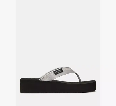 Kate Spade Sam Icon Platform Flip Flop Sandal In Silver