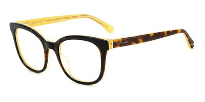 Kate Spade Samara/g Asian Fit 086 Women's Glasses Tortoiseshell Size 52 - Free Lenses - Blue Light Block Availa In Tortoise On Yellow