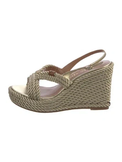 Pre-owned Kate Spade Sandals In Gold/metallic