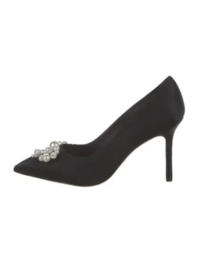 Pre-owned Kate Spade Satin Bow Accents Pumps In Black
