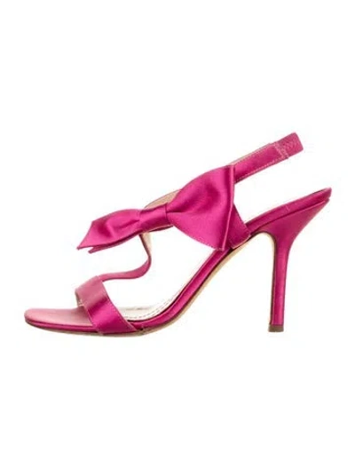 Pre-owned Kate Spade Satin Bow Accents Sandals In Pink