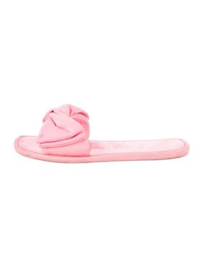 Pre-owned Kate Spade Satin Bow Accents Slides In Pink